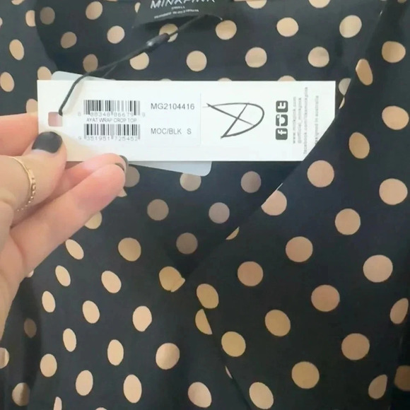 MinkPink NWT Ayat Wrap Top Small Polka Dot - Picture 3 of 5